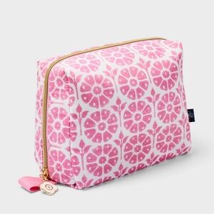 Roller Rabbit Pink Floral Cosmetic Bag